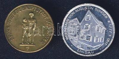 NSZK DN "Lindau" + "Világtakarékossági Nap" össz. 2 db fém emlékérem T:exPP,2