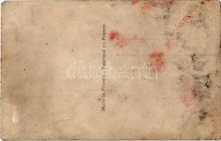 Francia erotikus félmeztelen hölgy / French erotic half-nude lady. Léo 77. (lyuk / pinhole)