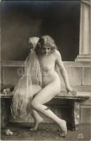 Francia erotikus meztelen hölgy / French erotic nude lady. F.T.D. 3512.