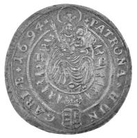 1694K-B 15kr Ag "I. Lipót" Körmöcbánya (5,75g) T:XF / Hungary 1694K-B 15 Kreuzer Ag "...