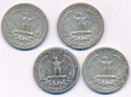 Amerikai Egyesült Államok 1936. 1/4$ Ag "Washington quarter" (4x) T:VF
USA 1936. 1/4 Doll...