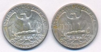 Amerikai Egyesült Államok 1939-1940 1/4$ Ag "Washington quarter" (2x) T:VF
USA 1939-1940....