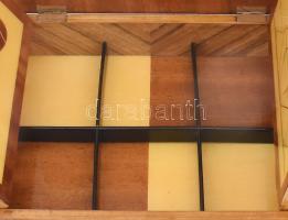 Szovjet intarziás pipatartó doboz, kopással, 38x34 cm