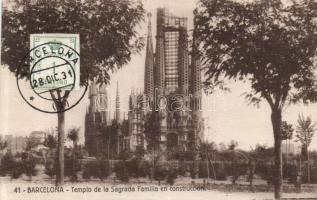 Barcelona Sagrada Familia cathedral under construction
