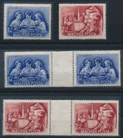 1952 Bélyegnap sor + ívközéprészes párok / Mi 1274-1275 set + gutter pairs