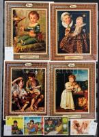 Modern külföldi, főleg motívum sorok sok tengerentúlival, NSZK-val, maradék kereskedői tétel 30 feke...