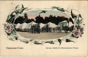 Krasnoye Selo (Saint Petersburg, St. Petersbourg, Leningrad, Petrograd); Camp Lifeguards, Moscow Regiment, Russian military. Art Nouveau, floral (fa)