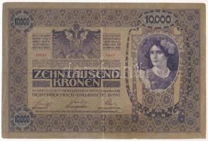 1918. 10.000K piros "MAGYARORSZÁG" felülbélyegzéssel, "1007 39684" sorszámmal, e...