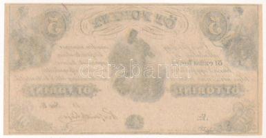 1852. 5Ft "Kossuth bankó" kitöltetlen "E" T:AU /
Hungary 1852. 5 Forint "E...