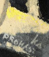 Prohászka József (1886-1964): Rózsacsokor. Olaj, farost, jelzett, hátoldalán címkén feliratozott, 70...