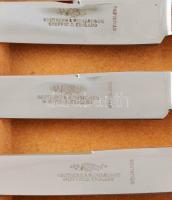 Southern & Richardson Sheffield vadász evőeszköz szett, 6 darab villa és 6 darab kés, szaru nyél...