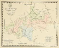 1911 Csanád vármegye legújabb térképe, tervezte és rajzolta: Egressy Péter, 1 : 225.000, Makó, ifj. Gaál László-ny., kis lapszéli szakadással, 42x34 cm