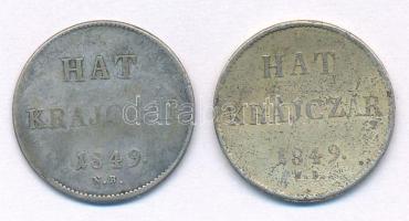 1849NB 6kr Ag (2x) T:VF,F hajlott lemez Adamo B3