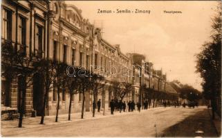 Zimony, Semlin, Zemun; Hauptgasse / Fő utca. D. M. Levy kiadása / main street (EK)