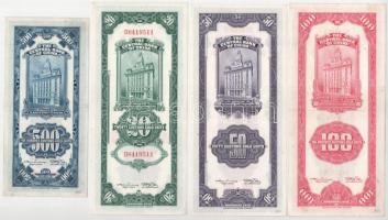 Kína 1930. 20CGU-500CGU (4xklf) T:AU-F /
China 1930. 20 Customs Gold Units - 500 Customs Gold Units...