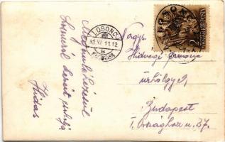 Losonc, Lucenec; YMCA (Fiatalok Keresztény Egyesülete) épület, automobilok, étterem / YMCA (Young Me...