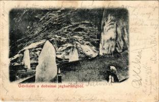 1904 Dobsina, Dobschau; Dobsinai jégbarlang / ice cave, interior (ázott sarkak / wet corners)