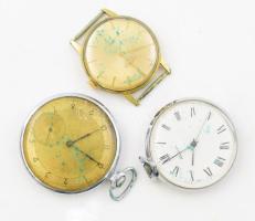 Cornavin karóra + Raketa zsebóra + Molnija zsebóra, szervizelendő állapotban