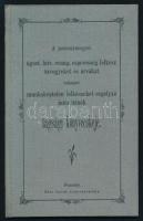 cca 1900 A mozsony megyei ágost. hitv. evang. esperesség lelkész özvegyeket és árvákat valamint munkaképtelen lelkészeket segélyező tagsági könyvecskéje, használatlan, 16p