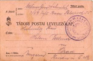 1915 Ein einsamer Posten an der Drina / Első világháborús kézzel rajzolt Tábori Postai Levelezőlap /...