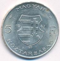 1947. 5Ft Ag "Kossuth" T:AU,XF ph, kis karc Adamo F8.1