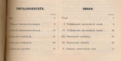 1941 Magyar-Szlovák Vasúti Kötelék árudíjszabás 1. rész 2. füzet, Kilométer-mutatók és irányítási sz...
