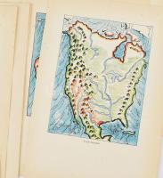 A világkép és a földrészek alakulása, 14 db színezett ábra, lapméret: 23,5x16,5 cm