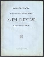 1911 Bp., Szatmár-Erdődi Helyi Érdekű Vasút Részvénytársaság XI. évi jelentése az 1910-iki üzletévről