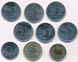 2015-2020. 50Ft Cu-Ni (6db,5xklf) emlékkiadások + 2020. 10Ft + 20Ft Cu-Ni "Tisztelet a hősöknek...
