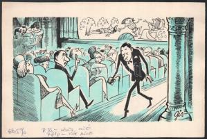 Szegő Gizi (1902-1985): össz. 3 db karikatúra (Miért túlzsufolt Budapest, Ha megindul az űrhajózás é...