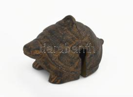 Teknős alakú vas csengő, h: 9 cm