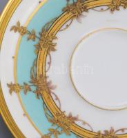 Pirkenhammer antik csésze alátéttel, jelzett, kis kopással, d: 11 cm