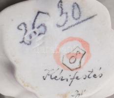 Herendi + 2 darab Drasche porcelán pillangó, jelzett, sérüléssel, h: 6 cm alatt