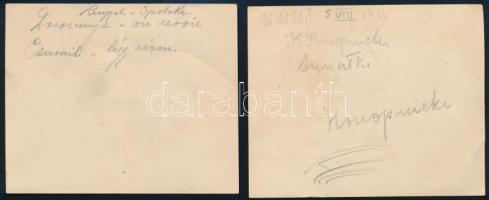 2 db Márton Lajos grafikáival illusztrált reklámlap, az egyik hátoldalán 1933-as gödöllői feljegyzés...