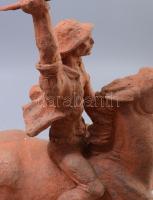 Kákonyi István (1917-1993): Dózsa György-féle székely lovas. Kerámia, jelzett, javított karral, m: 5...