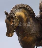 Kákonyi István (1917-1993): Dózsa György a lovon. Bronzírozott gipsz, hiányos, javított, m: 45 cm //...