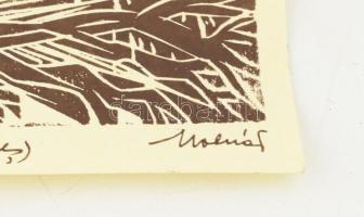 Molnár Dénes (1947-2000): 4 db erdélyi témájú ábrázolás (Déva, Bonyha, Tövis, Marosszentkirály). Nyo...