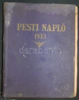 1933 A Pesti Napló magazin vasárnapi képes mellékletének évfolyama korabeli kötésben. A kötés elvált és sérült, a lapok egy-két kivételtől eltekintve jó állapotban