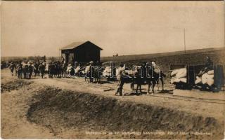 Tábori vasút Podhajcéban. Hofmann cs. és kir. altábornagy hadcsoportja. Hadsegélyező Hivatal Kiadványa, Hadifénykép Kiállítás / WWI Austro-Hungarian K.u.K. military field railway station in Pidhaitsi