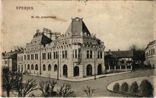 1910 Eperjes, Presov; M. kir. postahivatal. Divald Károly fia kiadása / post office (lyukak / pinholes)