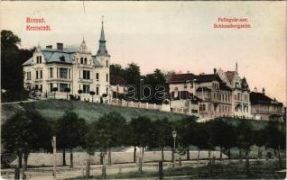 1910 Brassó, Kronstadt, Brasov; Fellegvár-sor, villák / Schlossbergzeile / Citadel, villas