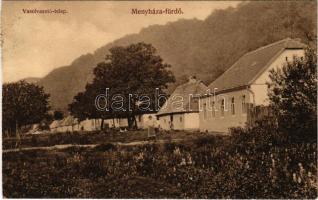 1910 Menyháza, Monyásza, Moneasa; Vasolvasztó telep. Fái Károly kiadása / colony of the ironworks, iron factory (vágott / cut)