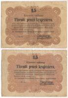 1849. 15kr (2x) T:VG Adamo G102