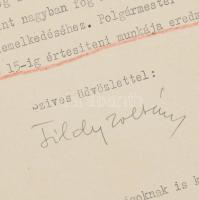 1947 Tildy Zoltán köztársasági elnök felhívó levele polgármesterekhez, a háború utáni könyvkiadás fe...