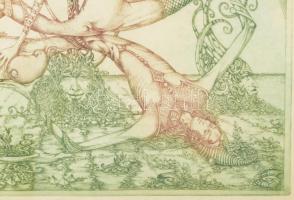 Kolozsvári Grandpierre Miklós (1950-): Hinta-palinta. Színes rézkarc, papír. Jelzett, számozott (25/...