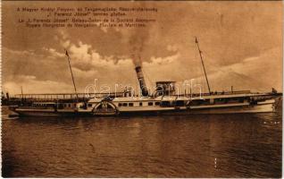 A Magyar Királyi Folyam- és Tengerhajózási Rt. (MFTR) &quot;I. FERENCZ JÓZSEF&quot; termes gőzöse, gőzhajó / Hungarian sidewheeler passenger steamship