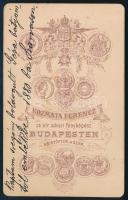 cca 1875-1880 Blaha Lujza (1850-1926) színésznő egészalakos portréja, vizitkártya Kozmata Ferenc (18...