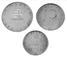 1948. 5Ft Ag "Petőfi" + 10Ft Ag "Széchenyi" + 20Ft Ag "Táncsics", &quo...