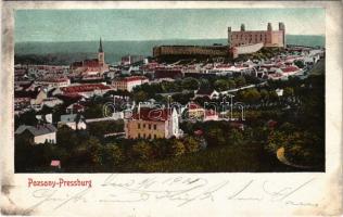 1901 Pozsony, Pressburg, Bratislava; látkép, vár / general view, castle (Rb)