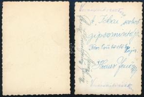 cca 1937 Komárom, Jókai Mór szobra a Kultúrpalota épülete előtt + a tervező, Berecz Gyula (1894-1951...